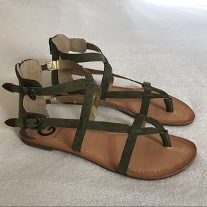Guess Gladiator Sandals, Green, Size 8